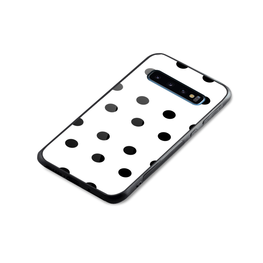 Royal Polka Dots Glass Back Case for Galaxy S10