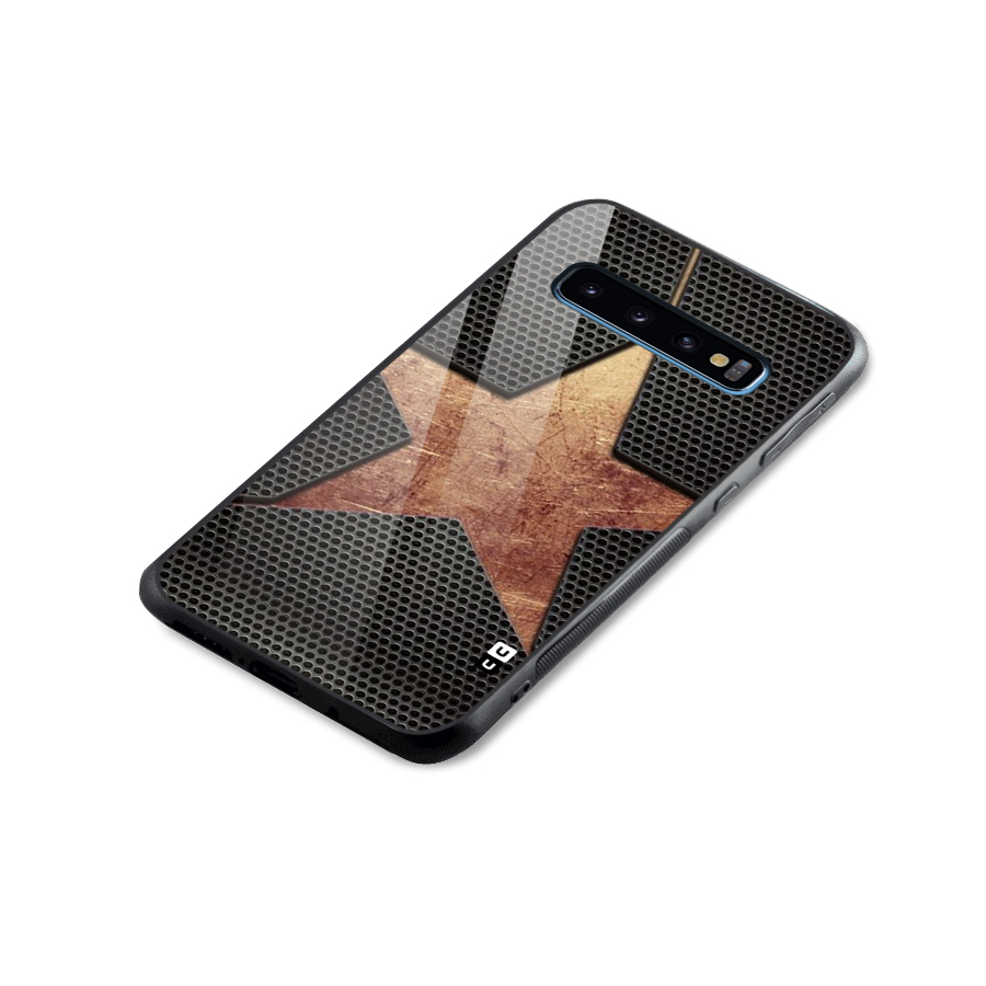 Rugged Gold Star Glass Back Case for Galaxy S10