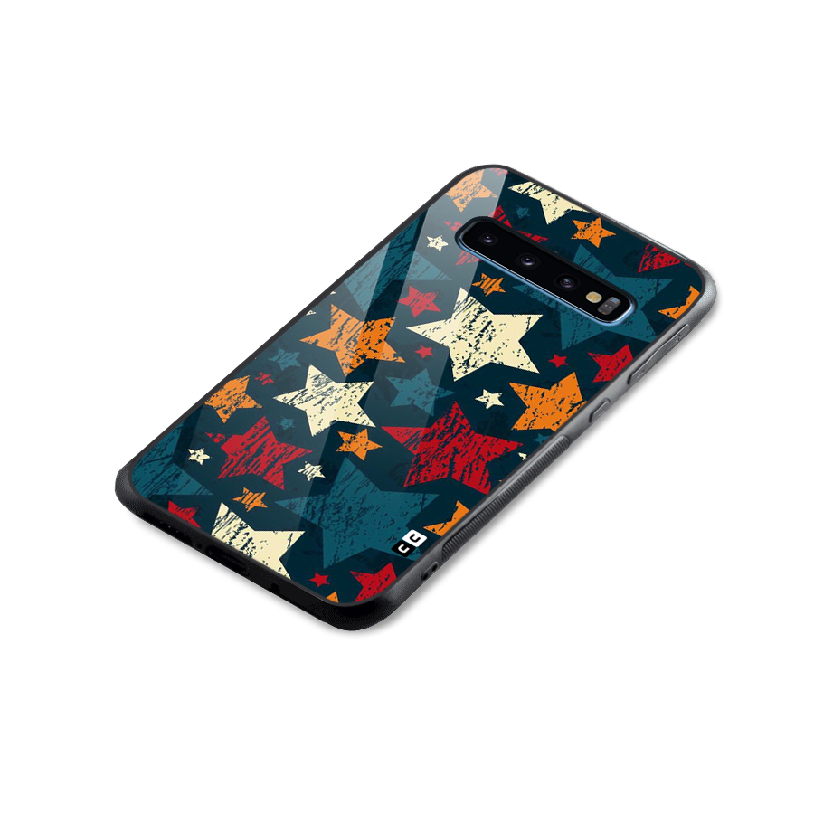 Rugged Star Design Glass Back Case for Galaxy S10