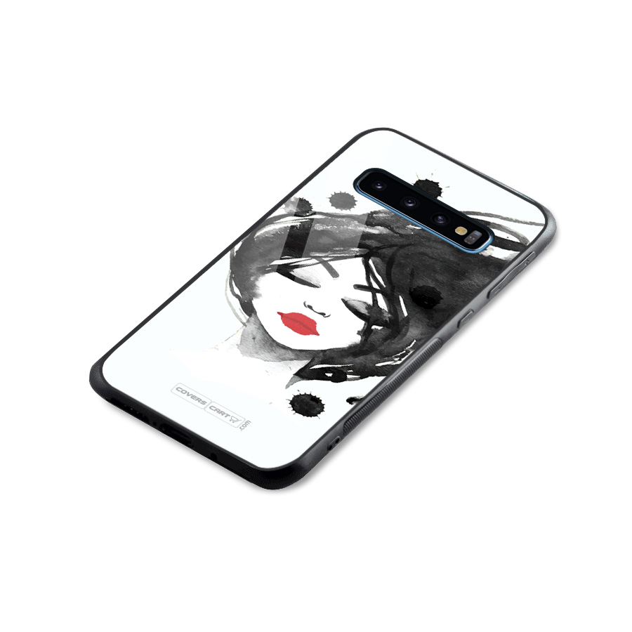Sassy Girl Glass Back Case for Galaxy S10