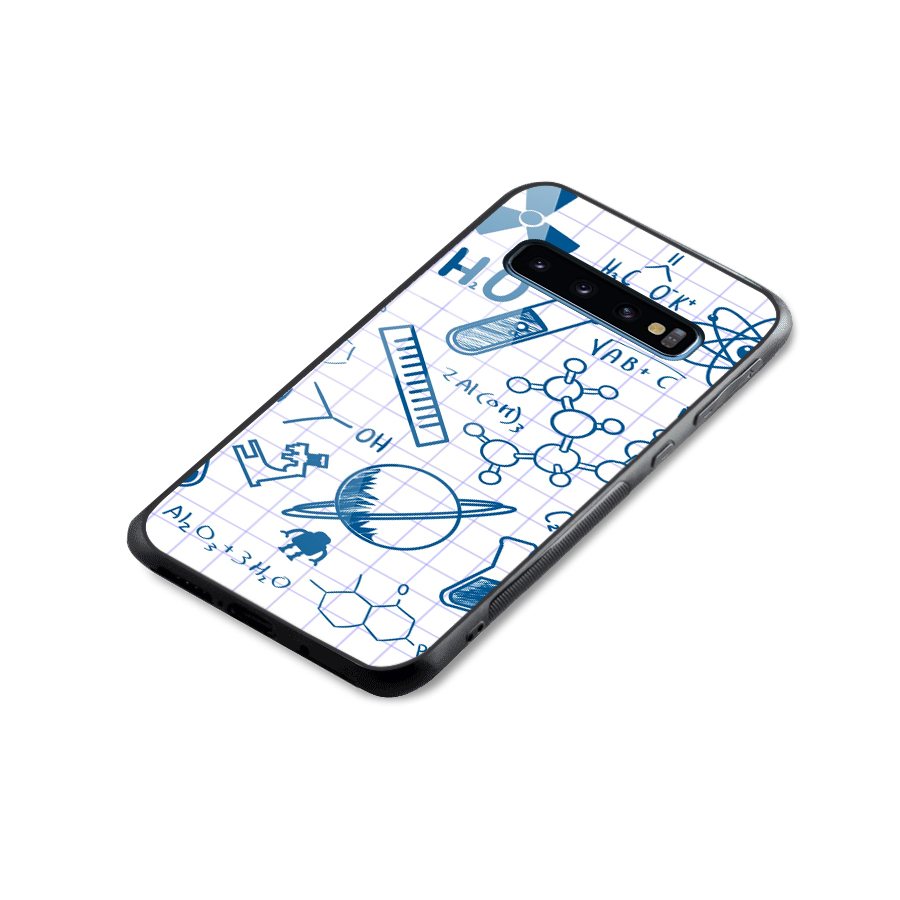 Science Notebook Glass Back Case for Galaxy S10