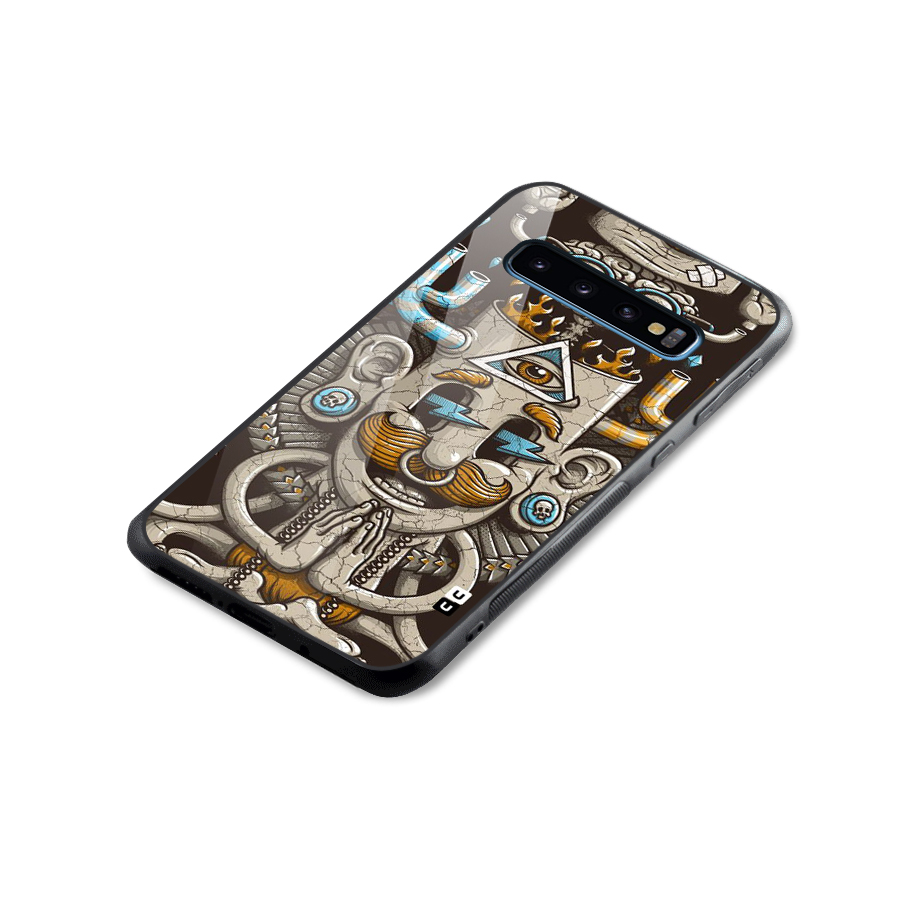 Sculpture Design Glass Back Case for Galaxy S10