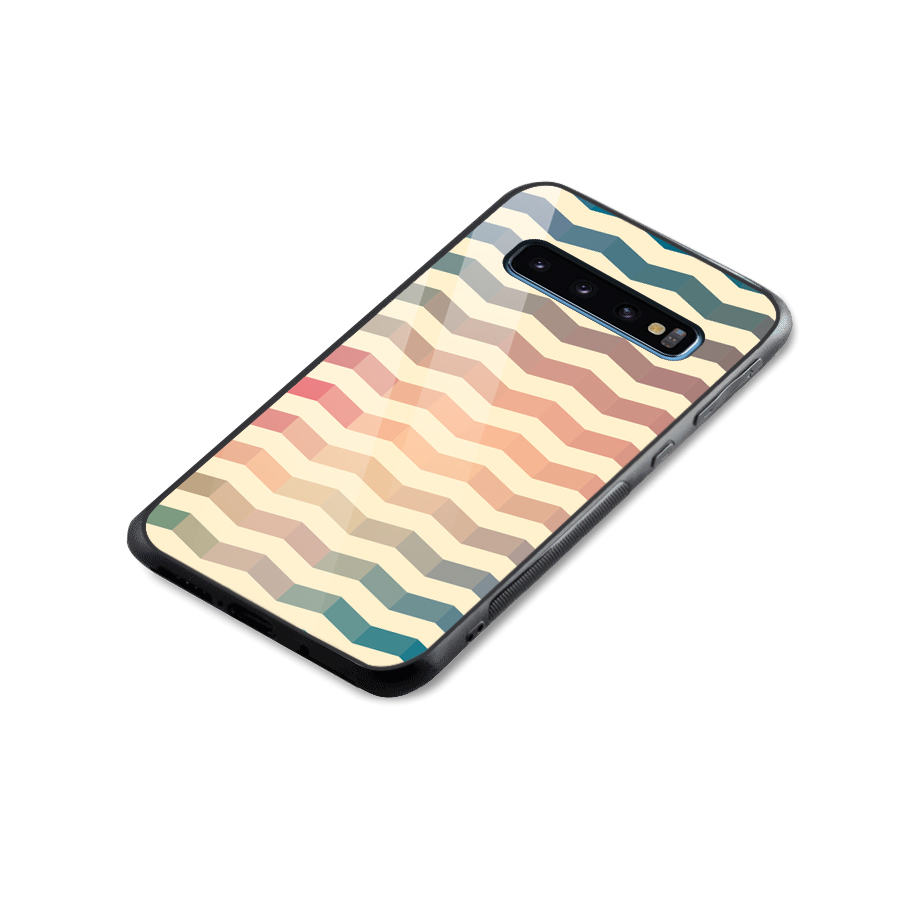 Seamless ZigZag Design Glass Back Case for Galaxy S10
