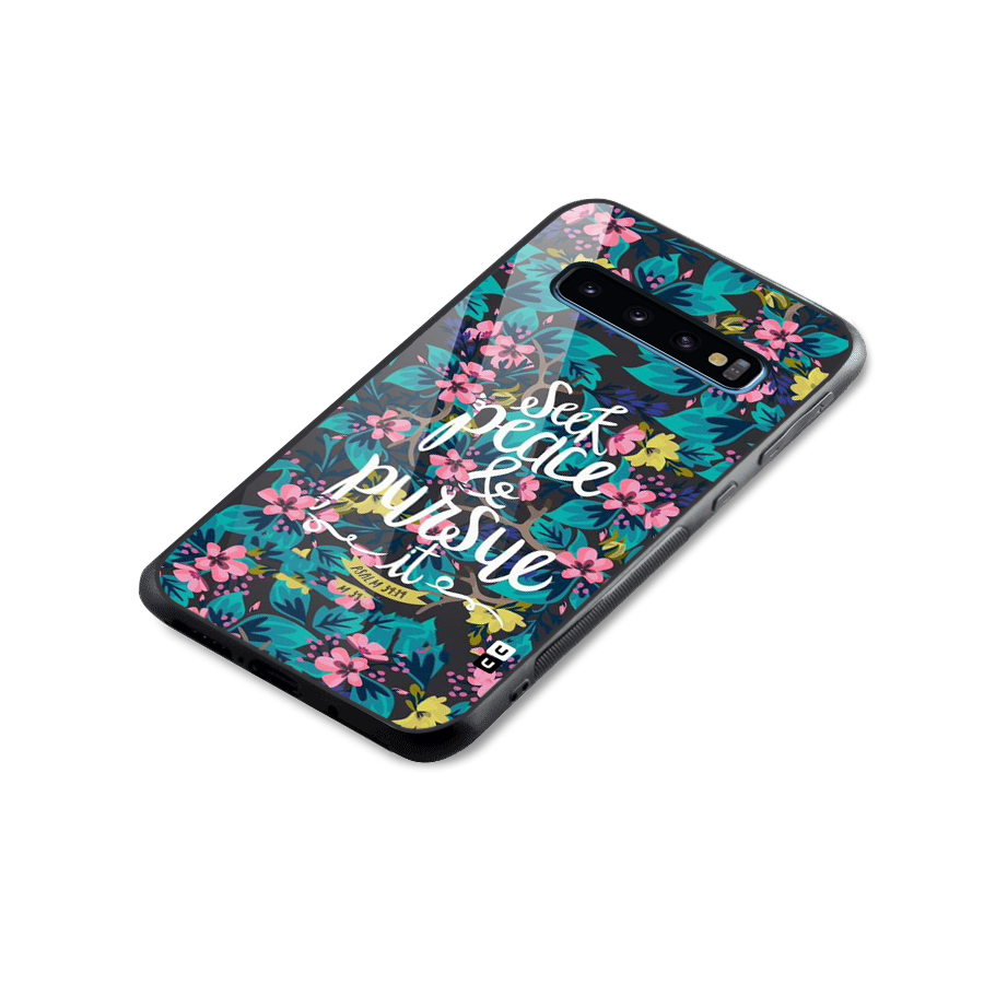 Seek Peace Glass Back Case for Galaxy S10