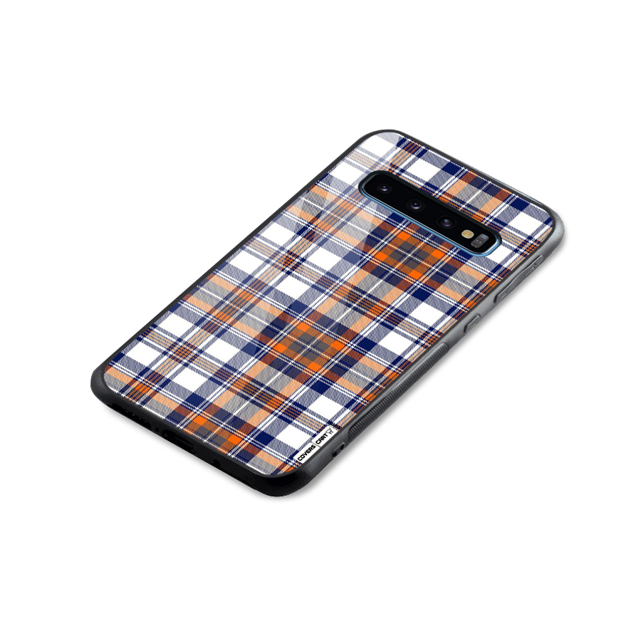 Shades Of Check Glass Back Case for Galaxy S10