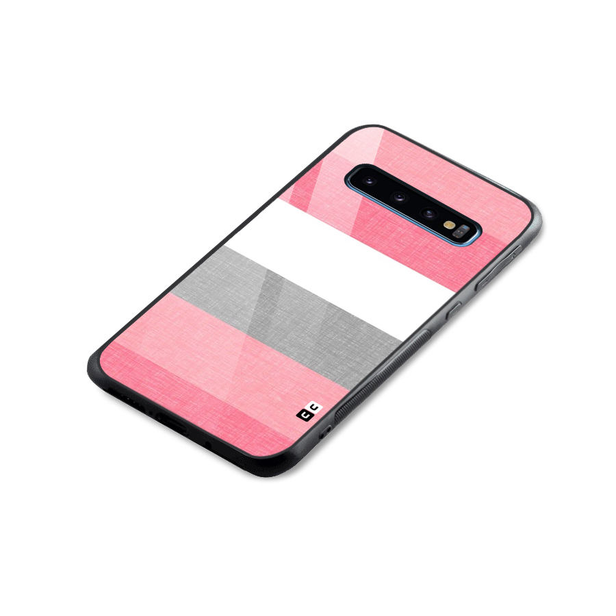 Shades Pink Stripes Glass Back Case for Galaxy S10