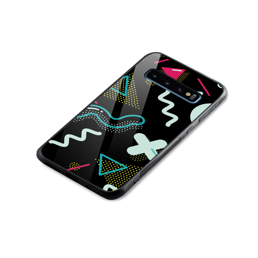 Shapes Pattern Glass Back Case for Galaxy S10
