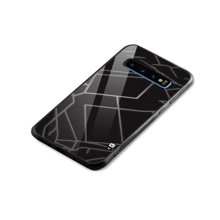 Silver Angle Design Glass Back Case for Galaxy S10