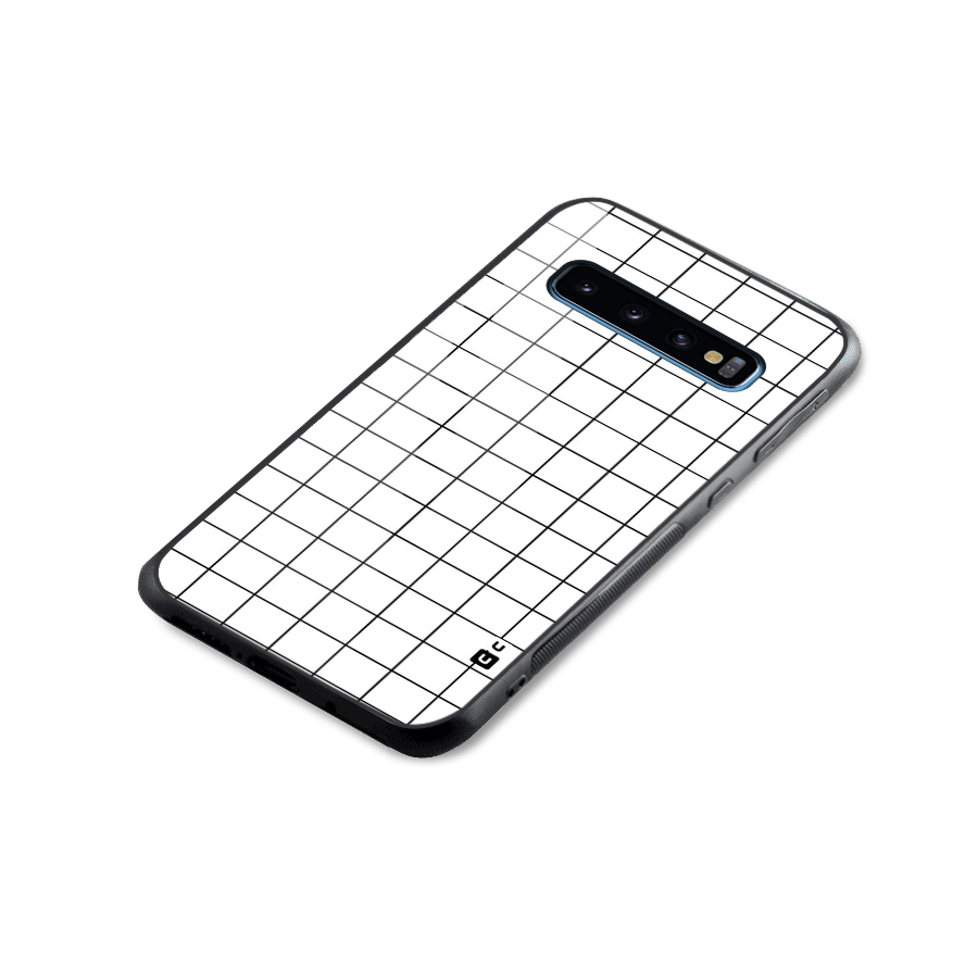 Simple Checks Glass Back Case for Galaxy S10