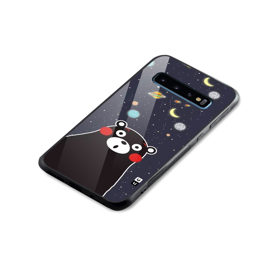 Space Bear Glass Back Case for Galaxy S10