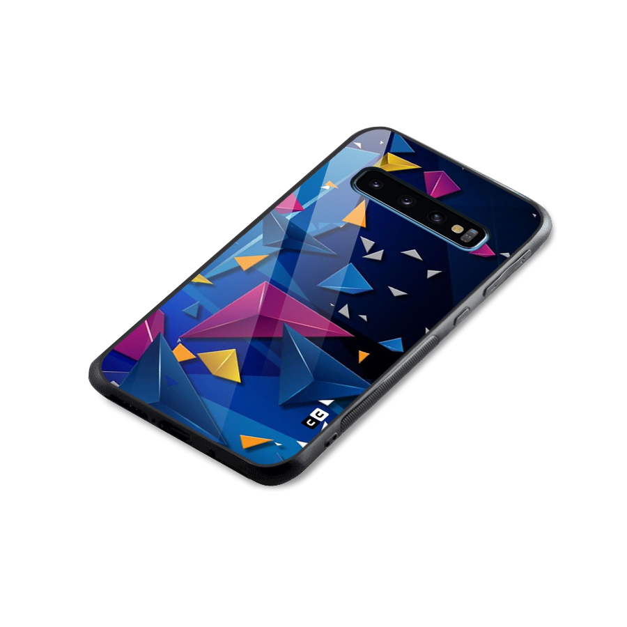 Space Colored Triangles Glass Back Case for Galaxy S10