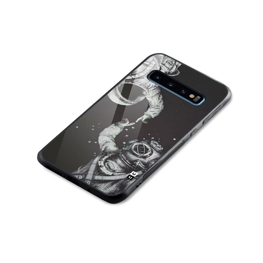 Space Meeting Glass Back Case for Galaxy S10
