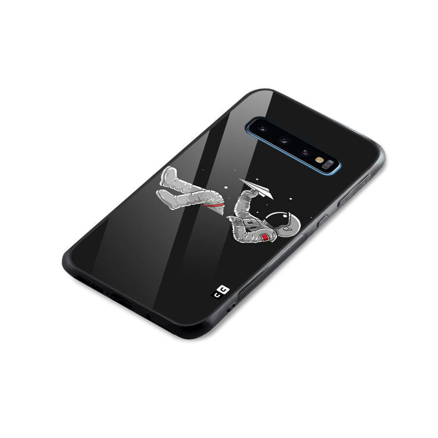 Spaceman Flying Glass Back Case for Galaxy S10