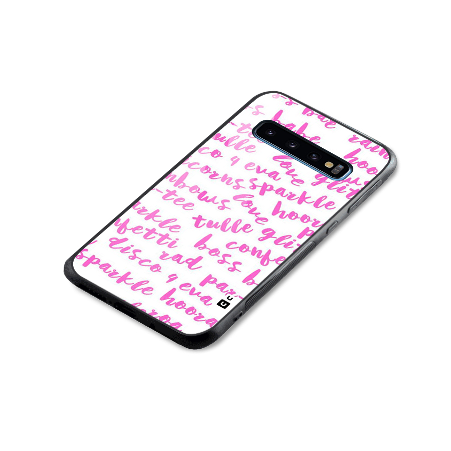 Sparkle Love Glass Back Case for Galaxy S10