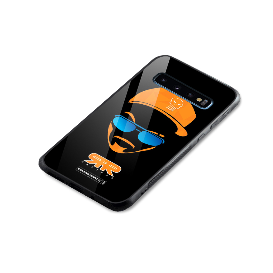 Special Raftaar Edition Orange Glass Back Case for Galaxy S10