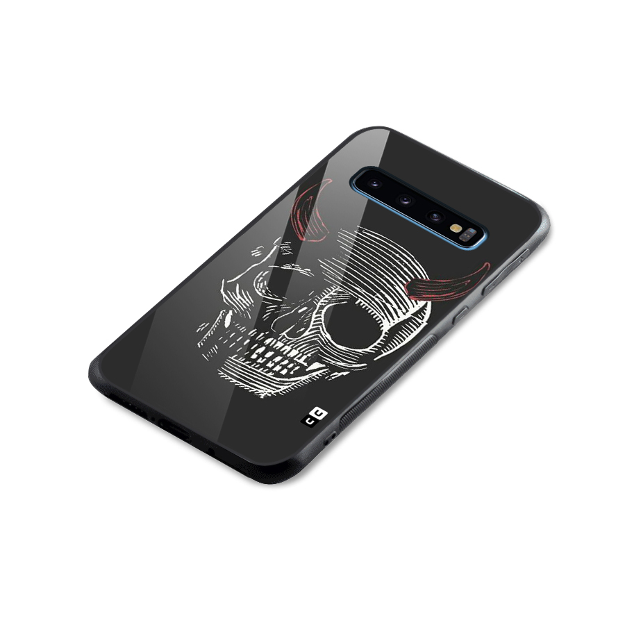 Spooky Face Glass Back Case for Galaxy S10