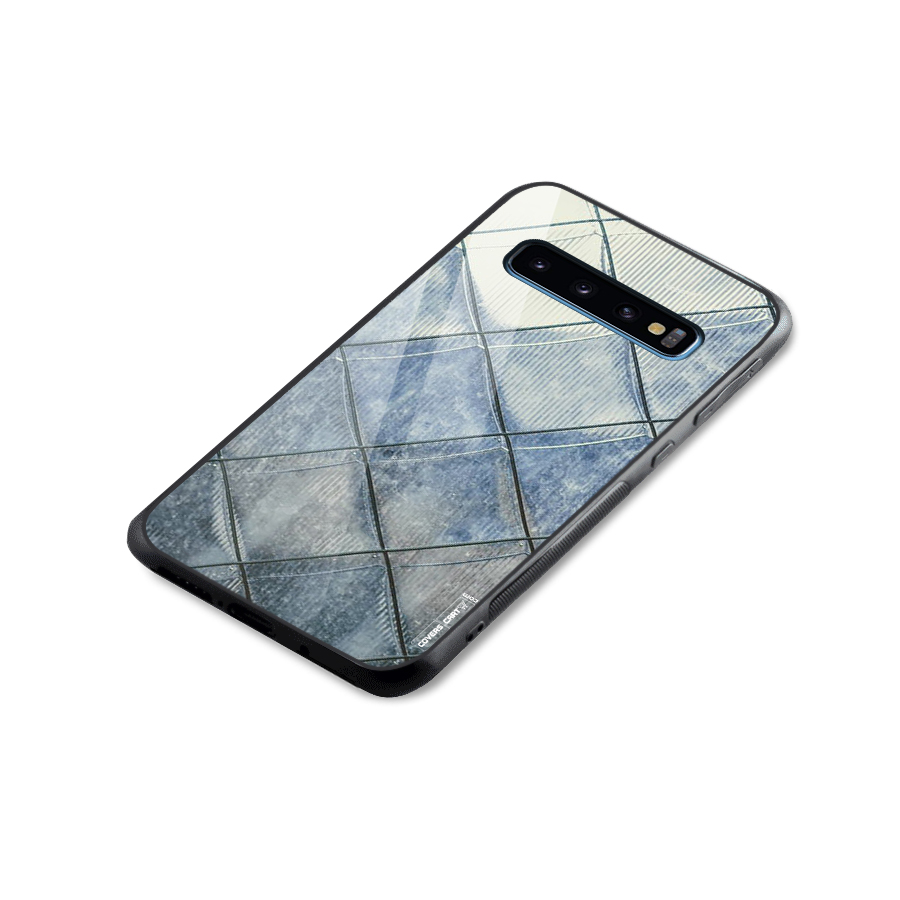 Steel Blue Pattern Glass Back Case for Galaxy S10