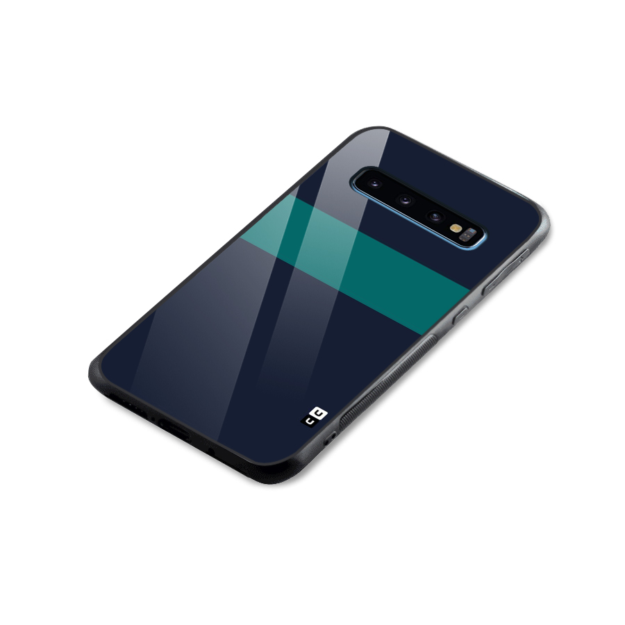 Stripe Block Glass Back Case for Galaxy S10