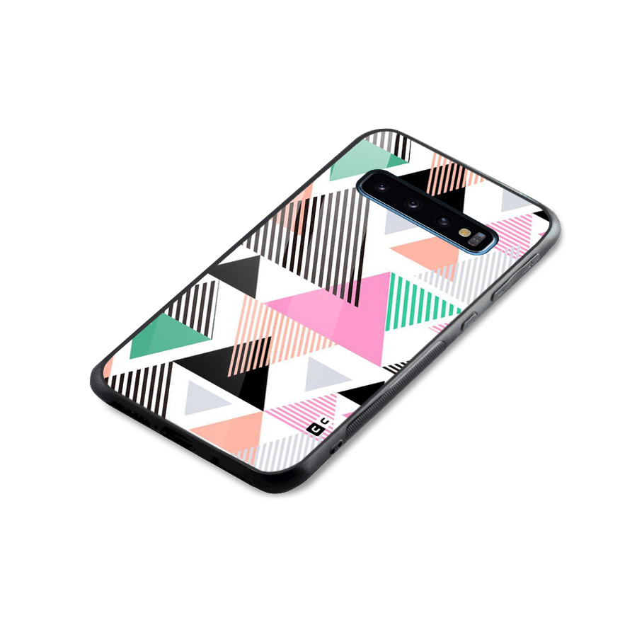 Stripes Abstract Colors Glass Back Case for Galaxy S10