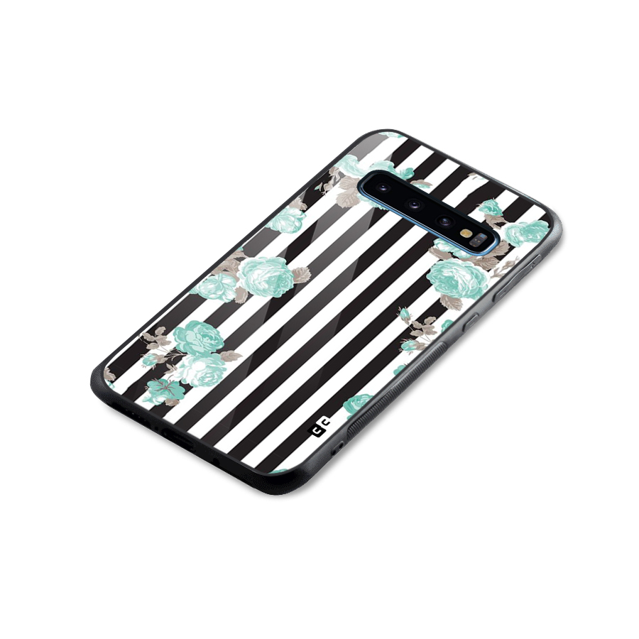 Stripes Bloom Glass Back Case for Galaxy S10