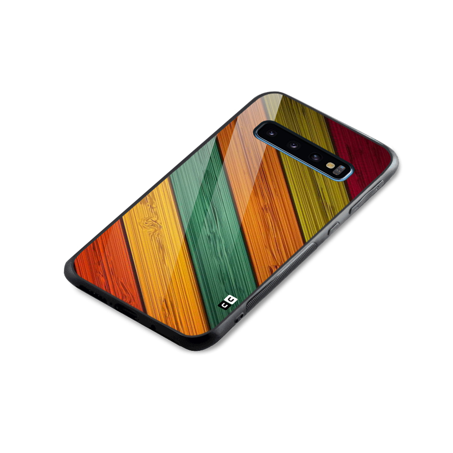 Stripes Classic Design Glass Back Case for Galaxy S10