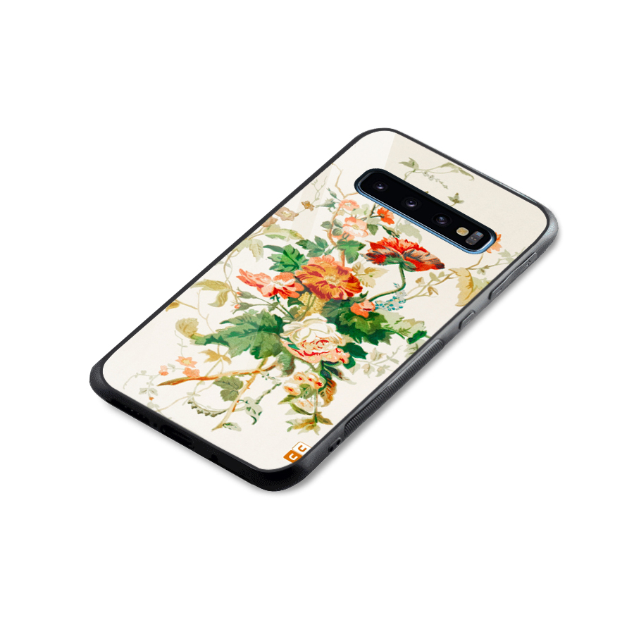 Summer Floral Glass Back Case for Galaxy S10