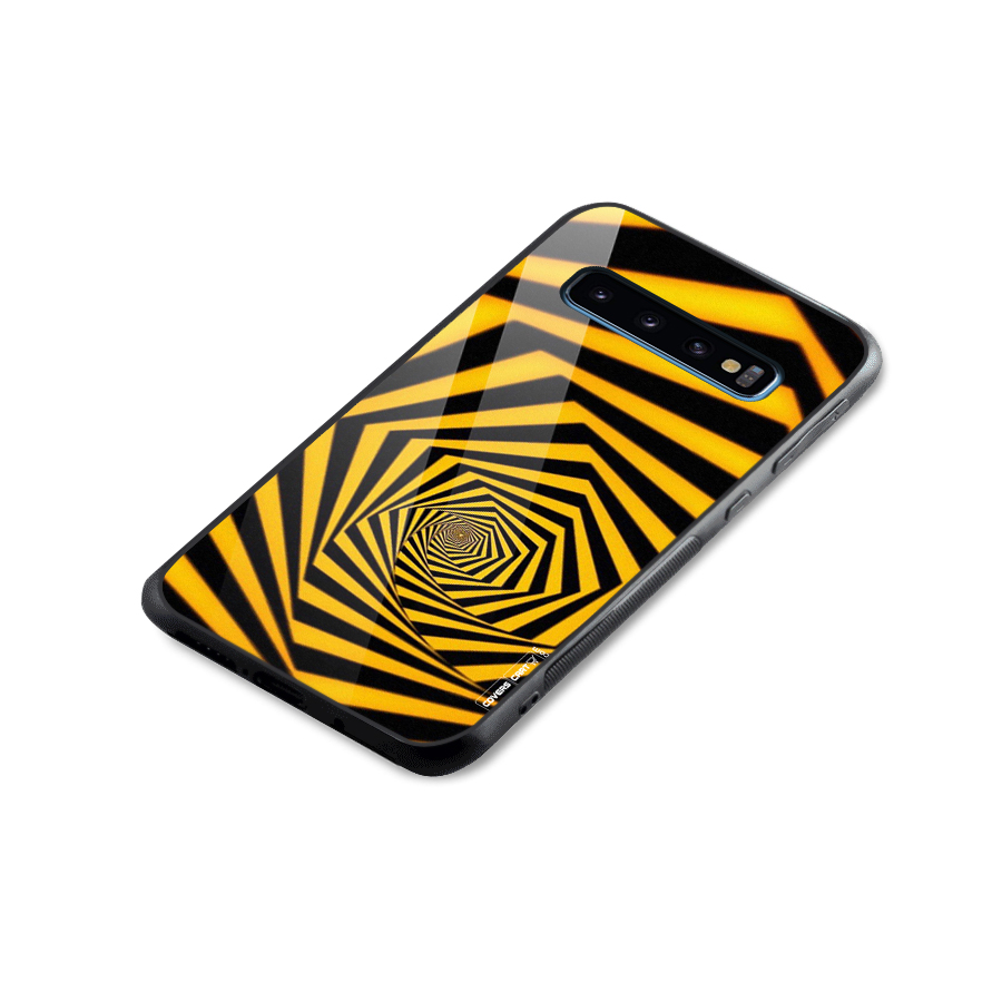 Taxi Pattern Glass Back Case for Galaxy S10