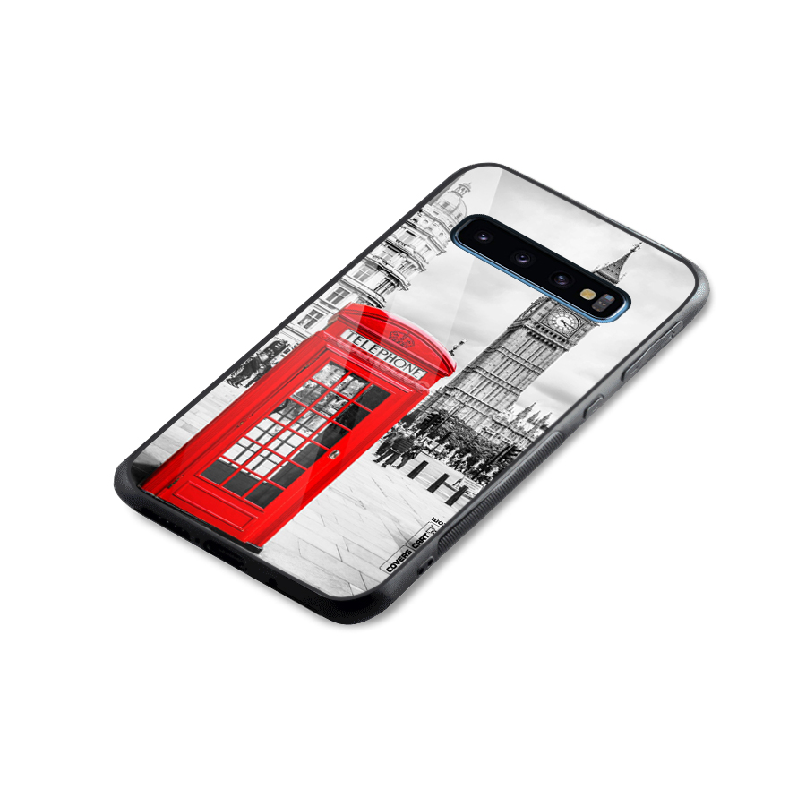 Telephone Booth Glass Back Case for Galaxy S10