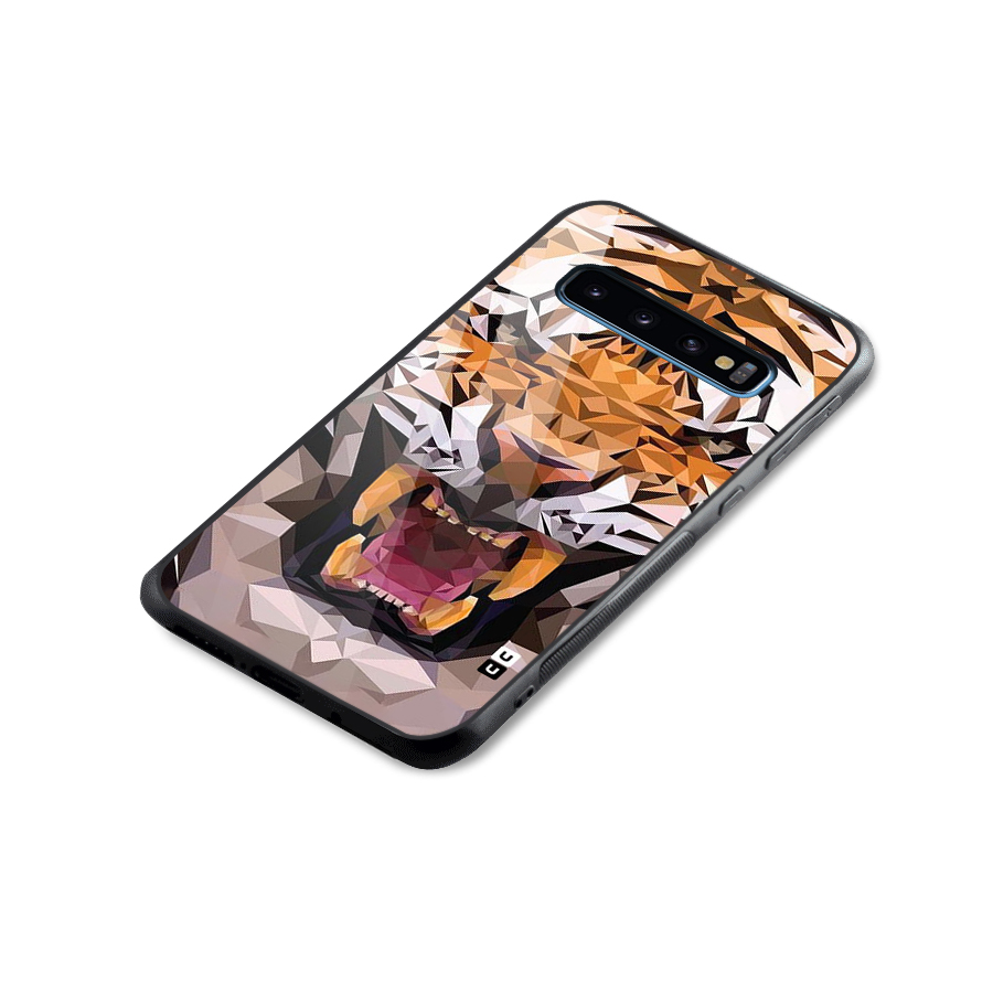 Tiger Abstract Art Glass Back Case for Galaxy S10