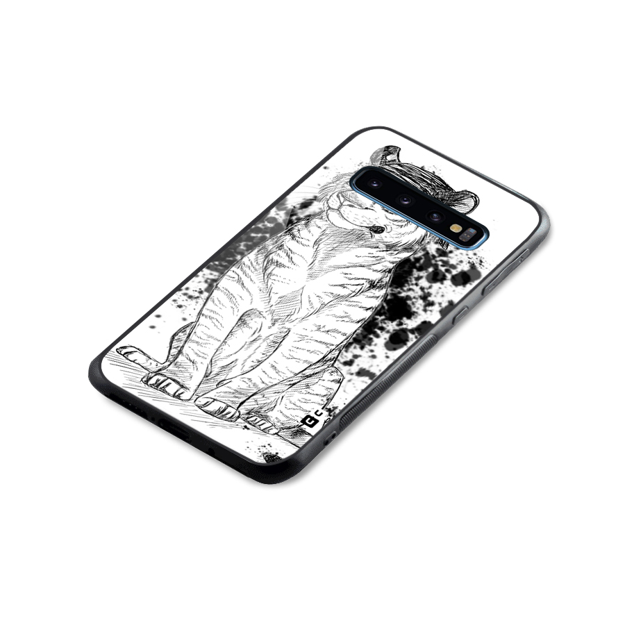 Tiger Wink Glass Back Case for Galaxy S10