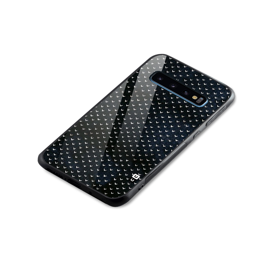 Tiny White Hearts Glass Back Case for Galaxy S10
