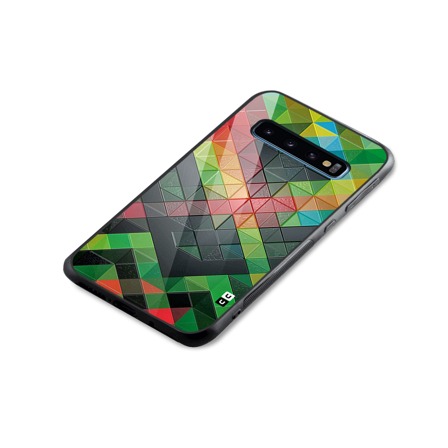Too Much Colors Pattern Glass Back Case for Galaxy S10