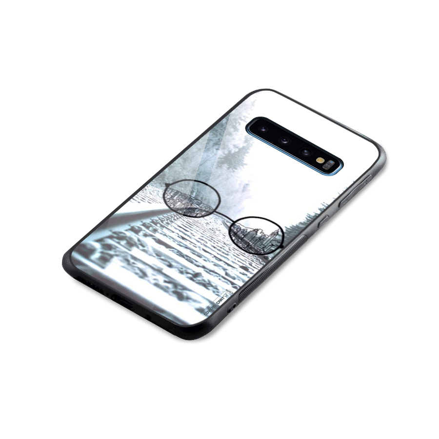 Tracks And Specs Glass Back Case for Galaxy S10