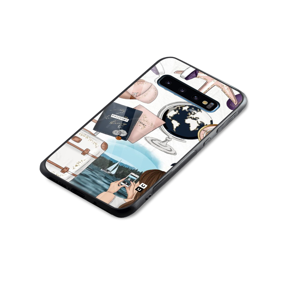 Travel Diaries Glass Back Case for Galaxy S10