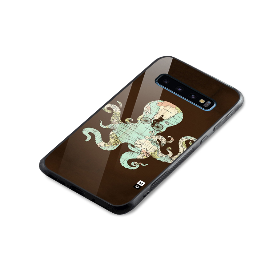 Travel Octopus Glass Back Case for Galaxy S10