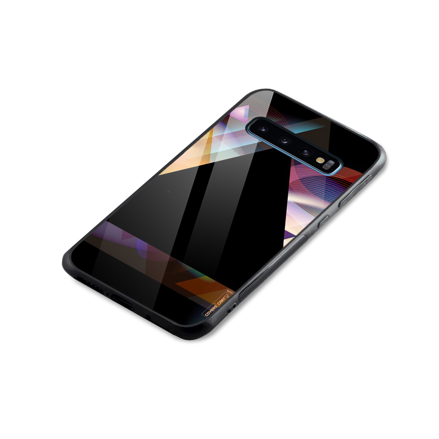 Triangle Black Abstract Glass Back Case for Galaxy S10