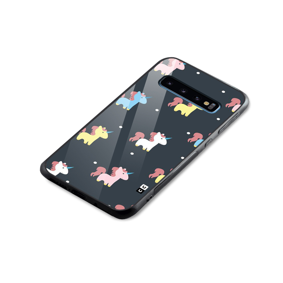 Unicorn Pattern Glass Back Case for Galaxy S10