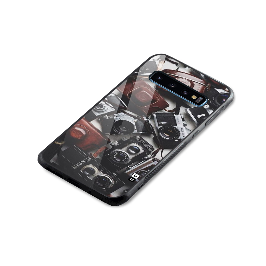 Vintage Beauty Shutter Glass Back Case for Galaxy S10