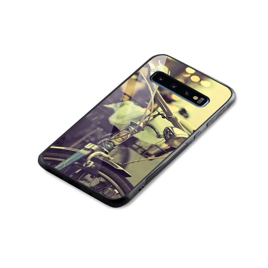 Vintage Bicycle Glass Back Case for Galaxy S10