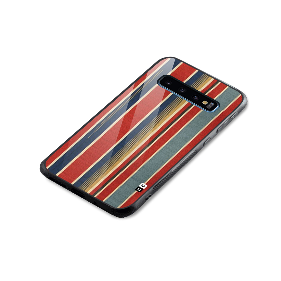 Vintage Disort Stripes Glass Back Case for Galaxy S10