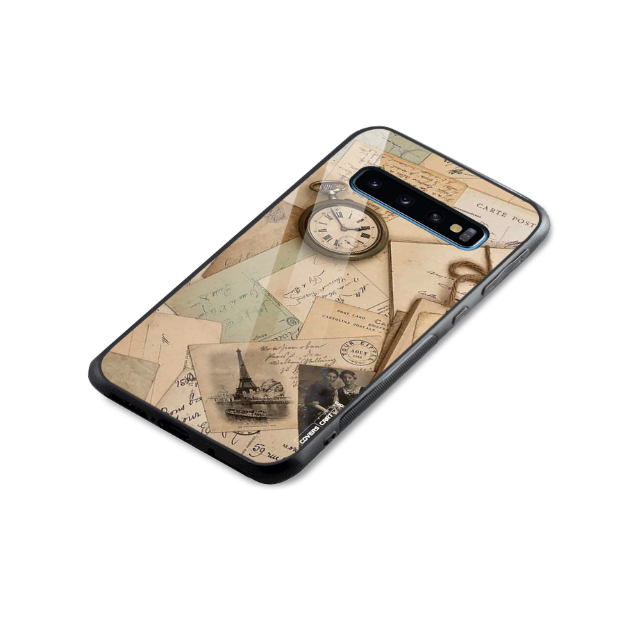 Vintage Postcards Glass Back Case for Galaxy S10