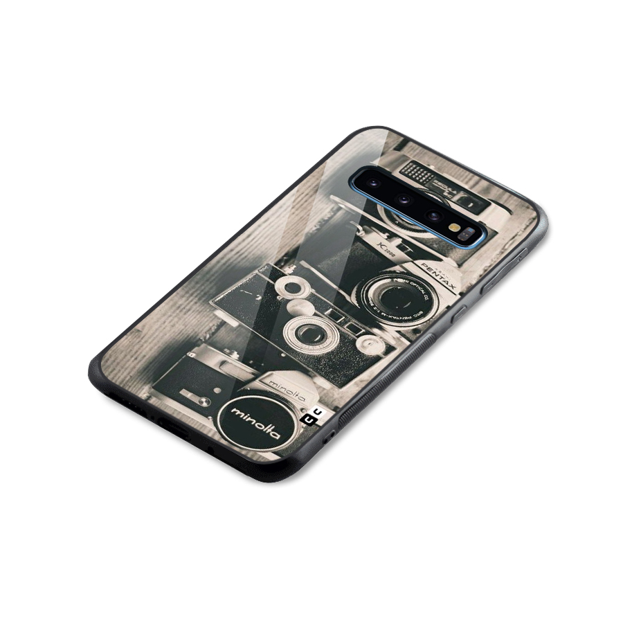 Vintage Style Shutter Glass Back Case for Galaxy S10
