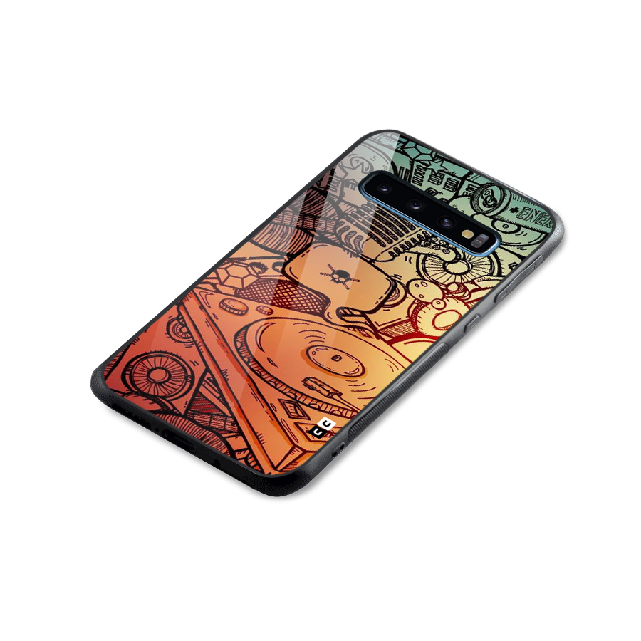 Vinyl Design Glass Back Case for Galaxy S10