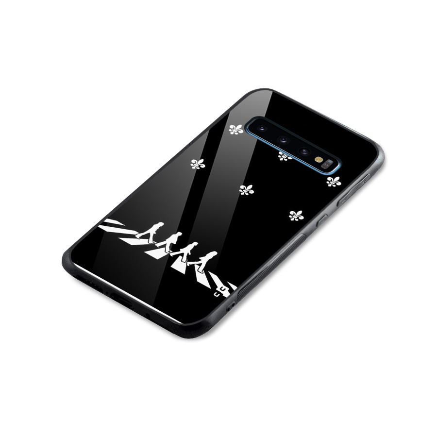 Walking Four Glass Back Case for Galaxy S10