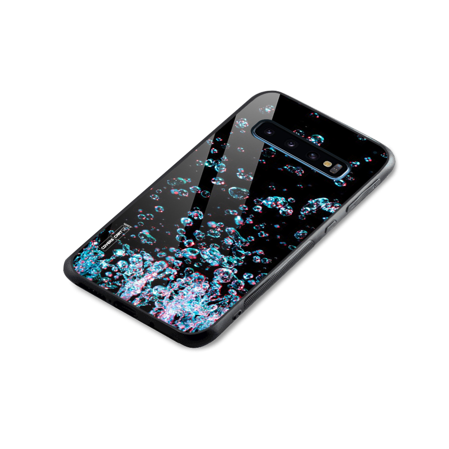 Water Droplets Glass Back Case for Galaxy S10
