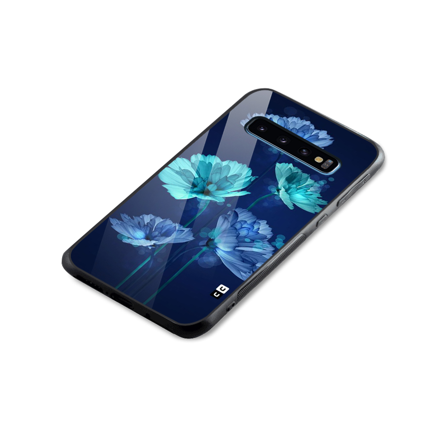 Water Flowers Glass Back Case for Galaxy S10