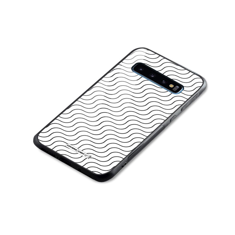 Wavy Pattern Glass Back Case for Galaxy S10