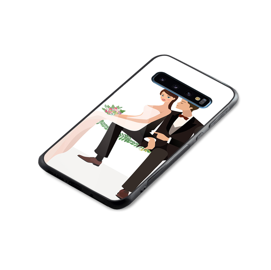 Wedding Couple Glass Back Case for Galaxy S10