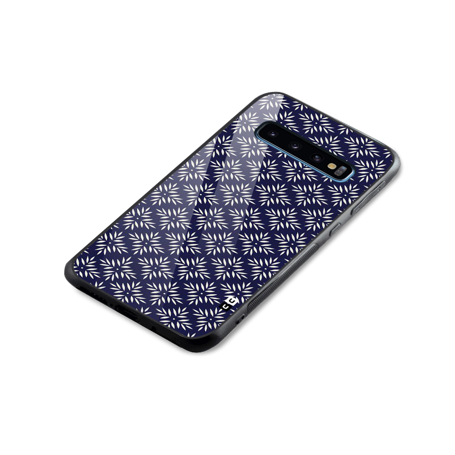 White Petals Pattern Glass Back Case for Galaxy S10