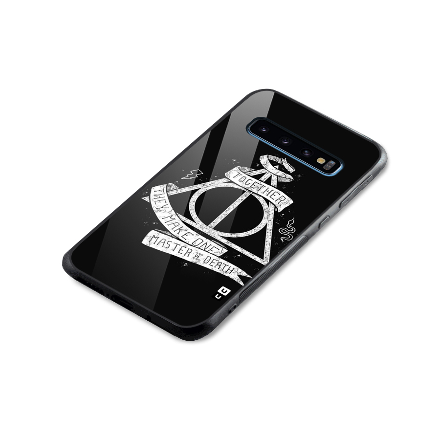 White Ribbon Glass Back Case for Galaxy S10